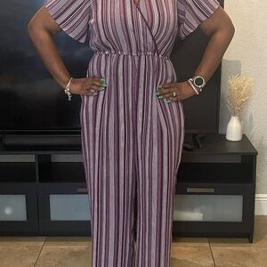 Striped Purple Jumpsuit